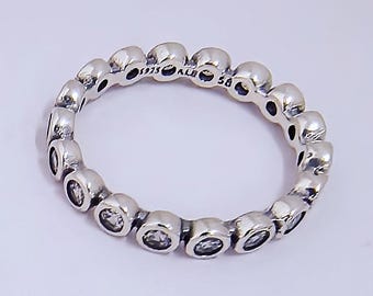 pandora silver s925 ale lab-sparkle zircon eternity ring