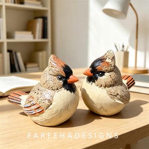 かわいいカーディナルバードの樹脂製置物、癒しのスタイルのホームテーブルトップ装飾、鳥好きやインテリア愛好家への装飾的な工芸品ギフト