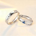Sterling Silver Mountain Wave Couple Rings, His Hers Matching Promise Jewelry
