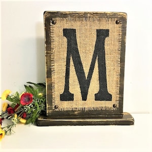 MONOGRAMS, Self Standing, Custom, letter, Initials, Name letters, Shabby Chic, free standing sign, Personalized letter, free standing letter image 1