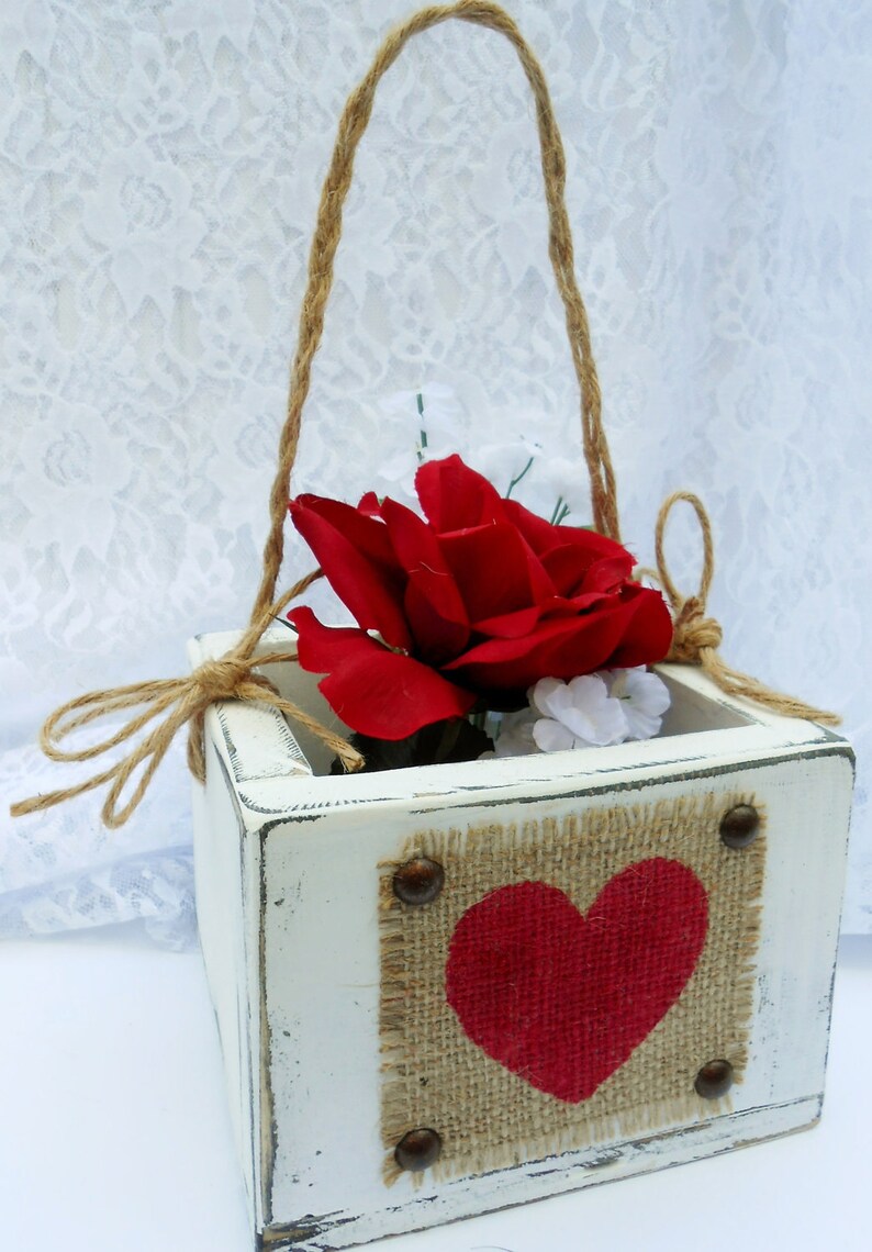 Flower Girl Basket Wedding sign Rustic wedding basket Etsy