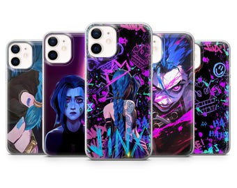 Jinx Handyhülle lol arcane Cover für iPhone 17, 17Air, 16Pro, 15, 14, 13, 12, Samsung S25, S24, S23, A16, A56, Pixel 10Pro, 9A