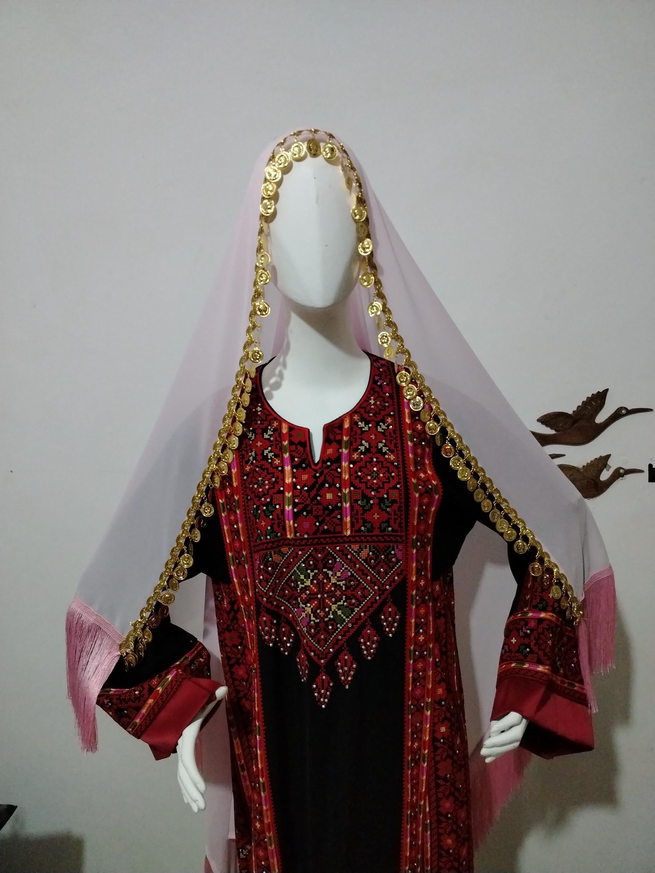 white christmas dresses Iraqi Hashimi Thobe Dress – Black & Gold Embroidery main image 0