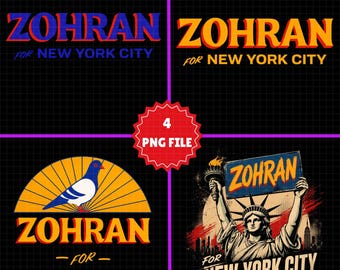 Mamdani Zohran Anti-Trump PNG, 90s Political Leftist, Anti Maga Democrat (Digital Download)