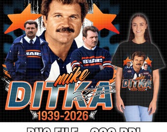 Mike Ditka Memorial Shirt Design, Chicago Football Legend (Digital Download)