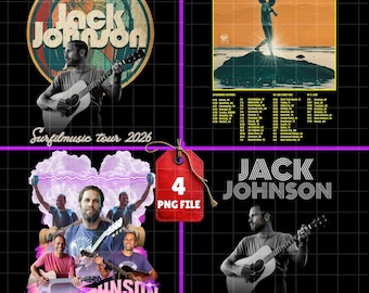 Jack Johnson Surfilmusic Tour 2026, T-Shirt Design PNG (Digital Download)