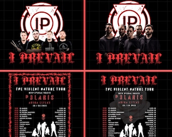 I Prevail PNG, The Violent Nature Tour, transparenter Hintergrund für T-Shirt Druck Tour 2026 bereit Druck (digitaler Download).