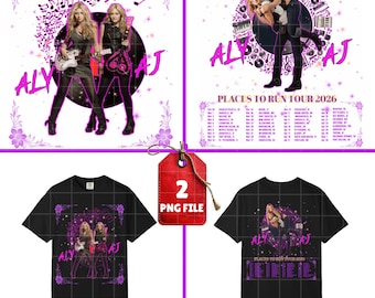 Aly & Aj 2 png-Datei, Places to Run Tour 2026 Digitaler Download (PNG)