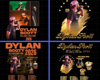 Dylan Scott Till I Can't I Will Tour 2026 PNG (Digitale Datei)