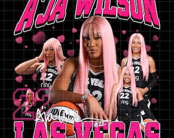 A'ja Wilson Aces Basketball Player PNG: T-Shirt Design File (Digital Download)