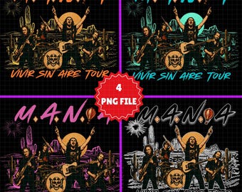 Mana band tour Dates 2026 PNG: T-Shirt Design (Digital Download)