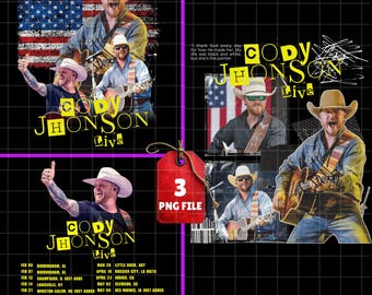 3 PNG Cody Johnson Live 2026 PNG File Transparent Background (Digital Download)