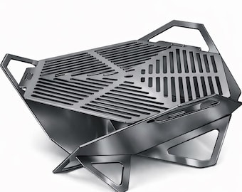 Archivos de parrilla plegable V3 para barbacoa, diseño de fogata de camping desmontable (dxf, step, pdf)