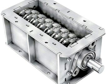 300mm V3 Modular Single Shaft Shredder Crusher: 6mm Blade DXF Design (Digital Download)