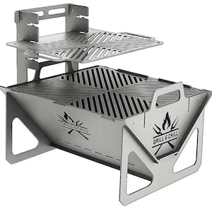 Barbecue pieghevole V1 - Griglia per braciere da 525 mm File DXF: Design tagliato al plasma laser (download digitale)