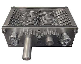 Simple 6 Shredder Twin shaft DXF Design: 6mm 3-Blade Rotating Teeth (Digital Download)