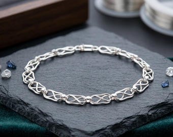 Bracelet chaîne à maillons infini en argent sterling | 925