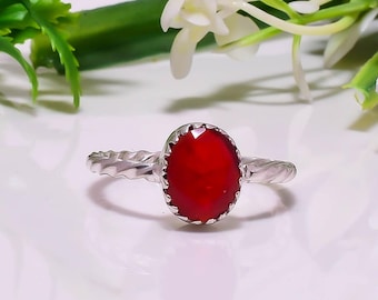 Bague rubis en argent sterling 925 avec pierres précieuses, bijoux à porter au quotidien