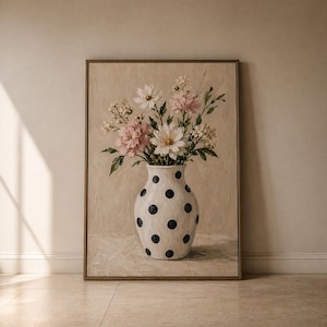 White and Black Polka Dots Vase - Etsy