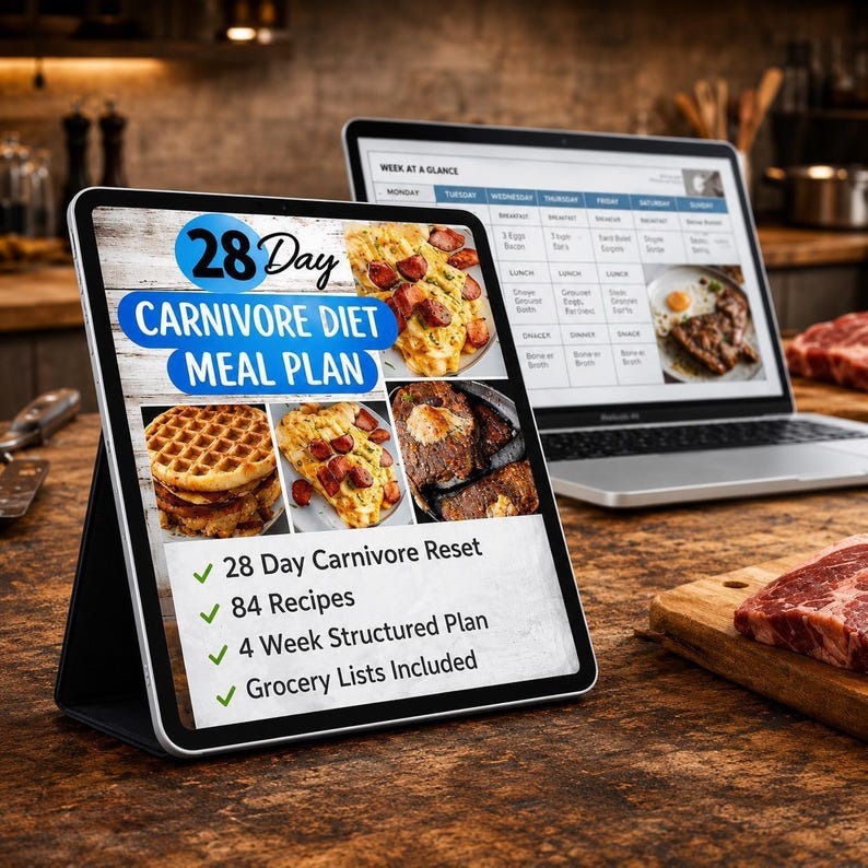 Carnivore Diet Plan Meal Prep Grocery Shopping List Printable Recipe Planner Weight Loss Guide Download Nutrition Program Keto Eating image 8