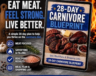 Carnivore Diet Plan Meal Prep Grocery Shopping List Printable Recipe Planner Weight Loss Guide Download Nutrition Program Keto Eating
