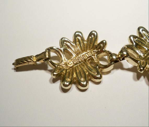 Vintage Sarah Coventry Chunky Goldtone Leaf and R… - image 7