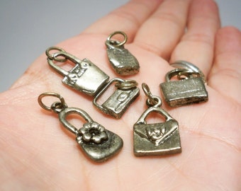 Vintage Pewter Purse Charms