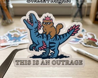 This Is An Outrage Sticker, Princess Donut & Mongo Dungeoon Crawler Carl Retro Vintage Art, Funny Quote Decals, Vinyl/Magnet, Free Shipping
