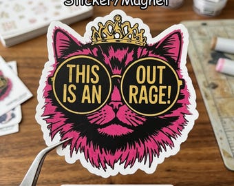 This Is An Outrage Sticker, Princess Donut Dungeoon Crawler Carl Retro Vintage Art, Funny Mongo Quote Decals, Vinyl/Magnet, Free Shipping