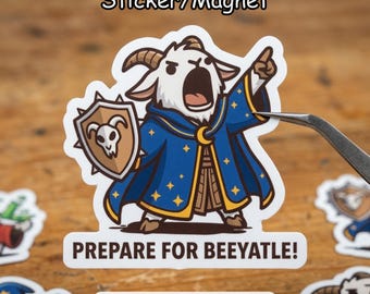 Prepotente - Prepare For Beeyatle Sticker, Dungeoon Crawler Carl Vintage Art, Funny Prepotente Decals, Magnet/Vinyl, Free Shipping