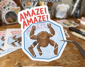 Amaze Amaze Amaze Sticker, Vintage Sci Fi Aesthetic Decal, Space Nerd Gift, Grave & Rocky Lover Design, Magnet/Vinyl, Free Shipping