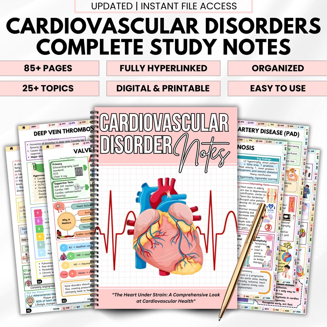 Cardiovascular Study Guide PDF | Cardiac Nursing Notes | Heart Disease ...