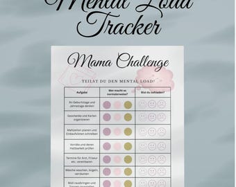 Mental Load Tracker for Moms - Mom Challenge | Fairly Sharing Tasks | Family Organization & Mindfulness