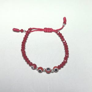 Handmade Evil Eye Thread Bracelet, 925 Sterling Silver Accents, Baby Keepsake