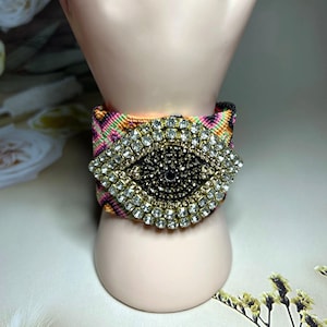 Handgewebtes Evil Eye Armband