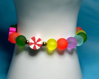 Handmade Charm Bracelet: Colorful Gemstone Kids Jewelry
