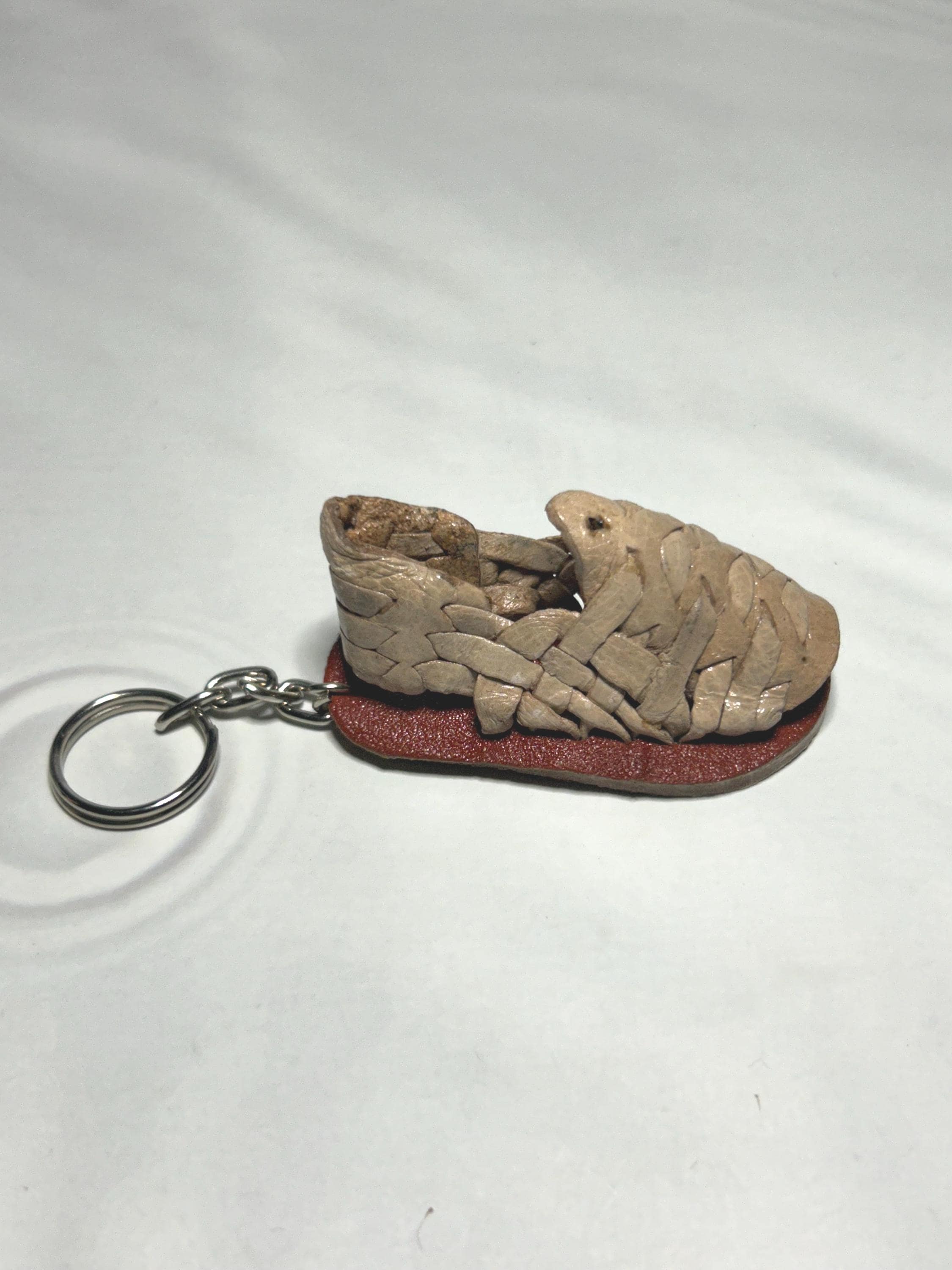Miniature Huarache Keychain: Artisan Leather Sandal, Mexican