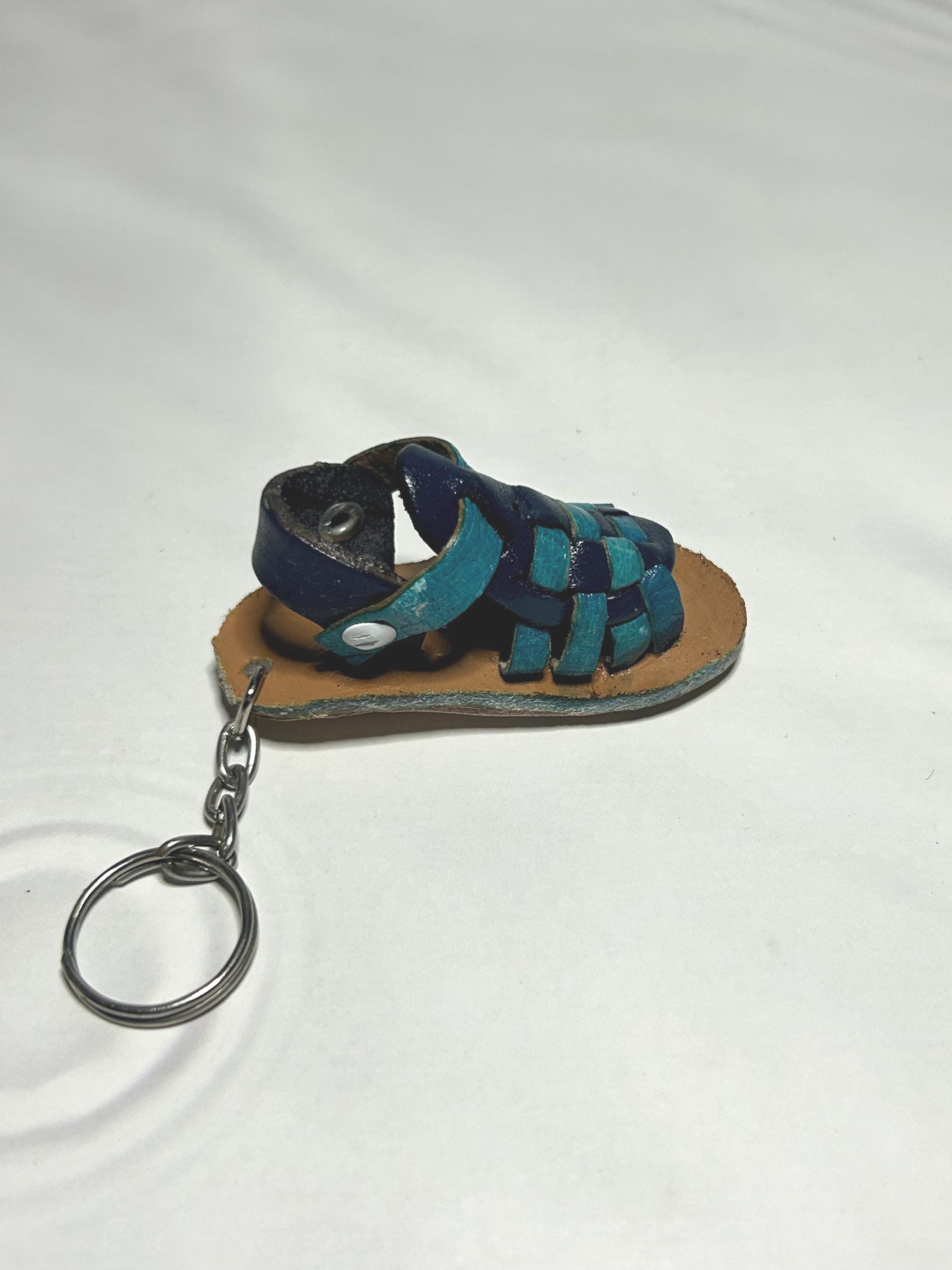Miniature Huarache Keychain: Artisan Leather Sandal, Mexican