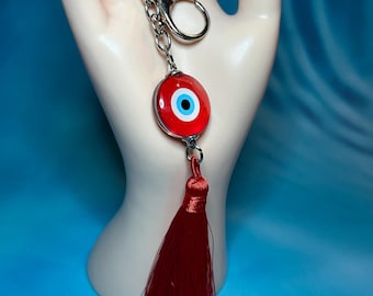 Handgemachte Evil Eye Schlüsselanhänger: Mexikanisches Handwerker Tassel Accessoire