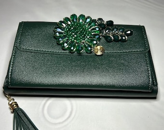 Faux Leather Long Wallet with Card Slots