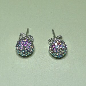 Pendientes de bola de fuego de plata de ley hechos a mano: pendientes artesanales Tornasol