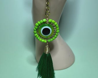 Handgemachte Evil Eye Schlüsselanhänger: Mexikanische Handwerker Schutz Charm
