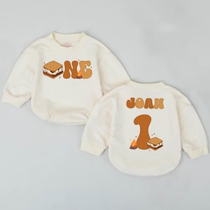 Personalized Smores 1st Birthday Romper Custom Name One Happy Camper Theme Bubble Romper Camping First Birthday Outfit Infant Gift