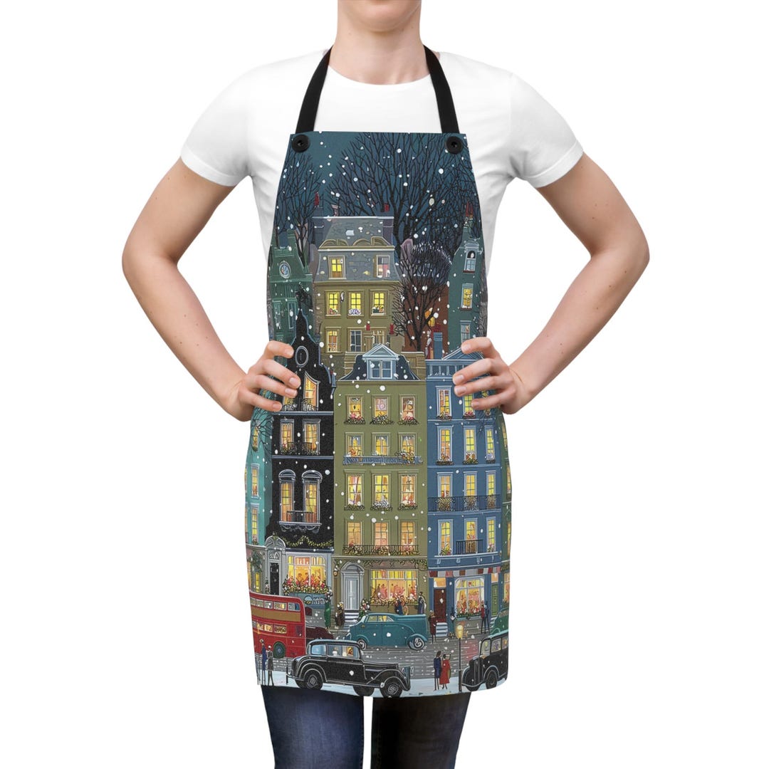 Apron (AOP) I Snowy City - Etsy