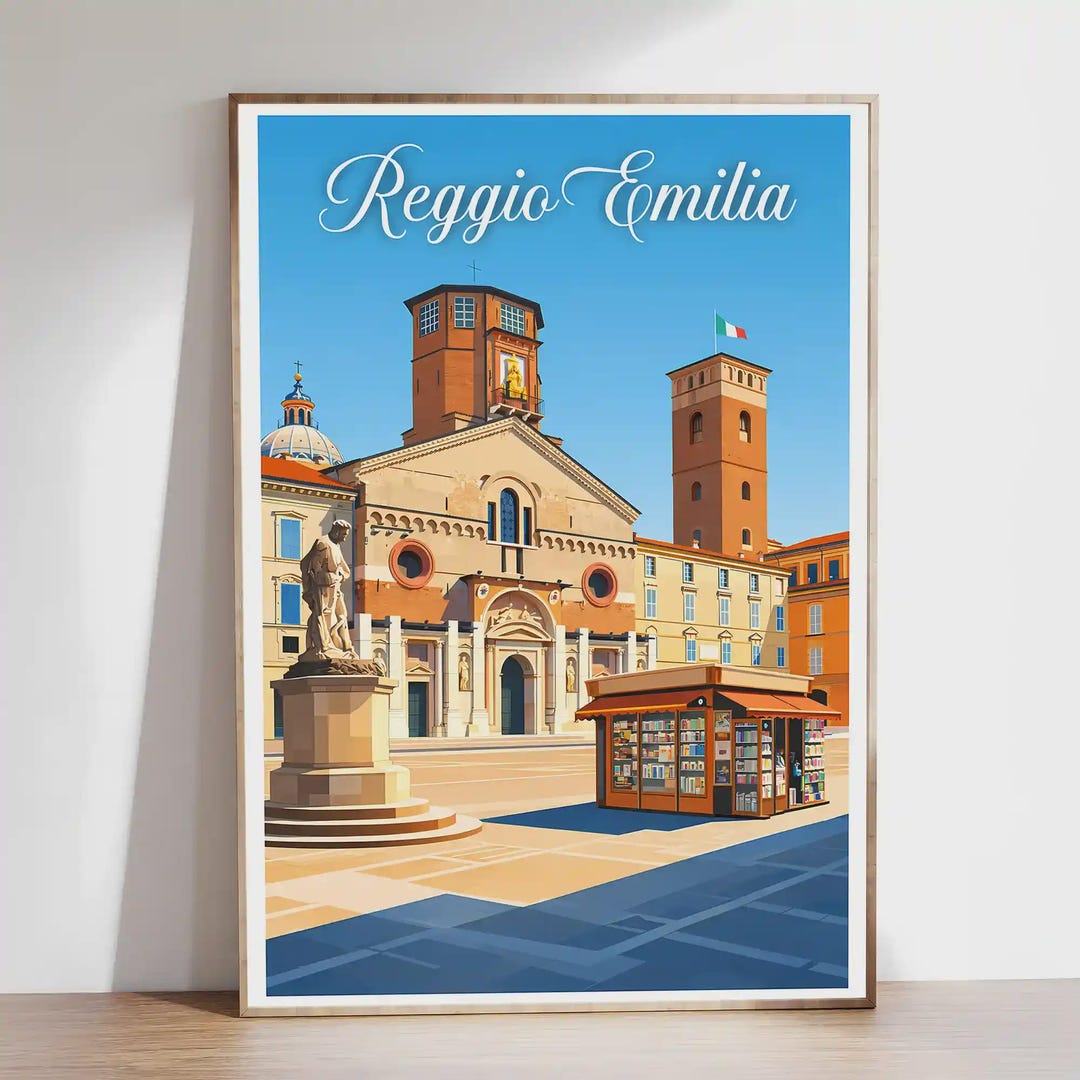 Poster Reggio Emilia Emilia romagna Italy Illustration Vintage poster-reggio-emilia-emilia-romagna-italy-illustration-vintage