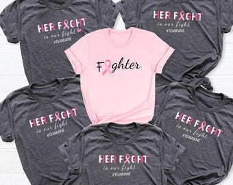Custom Breast Cancer Support Squad Shirt, Her fight is our fight shirt, Breast Cancer Shirt, Family Breast Cancer, Cancer Support team Shirt