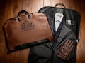 Custom Oxford Cloth Suit Bag, Leather Handle Garment Bag, Monogrammed Carrier