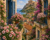 Athens Greece Phone Wallpaper Set, Vintage Acropolis Backgrounds for iPhone & Android