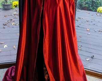 Red Velvet Hooded Cape: Celtic Clasp, Renaissance Faire Costume