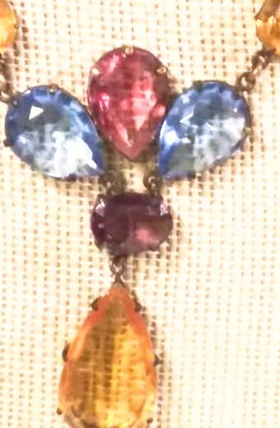 Edwardian Paste Glass Necklace: Antique Multi-Gem… - image 4